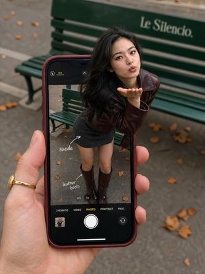 巴黎时尚手机取景框
