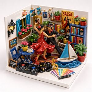 微缩莎莎舞盒装花园立体模型