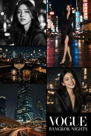 Vogue Bangkok Nights 拼贴画