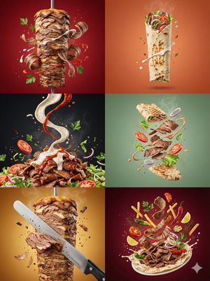 土耳其烤肉 (Döner Kebab) 艺术美食摄影