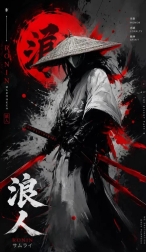 水墨武士浪人海报