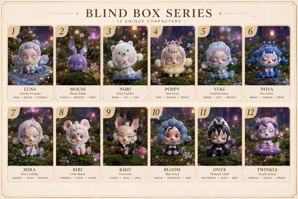 奇幻盲盒角色系列海报