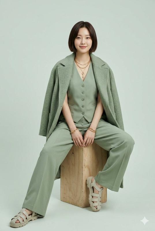 Sage Green Monochrome Fashion Lookbook