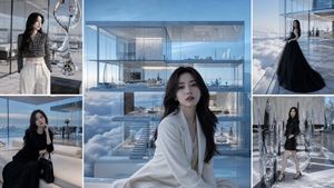 奢华玻璃空中顶层公寓时尚拼贴画