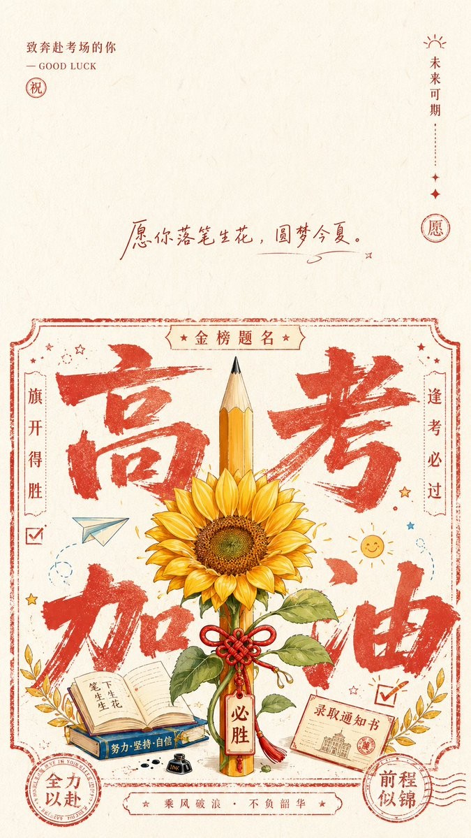 Social Media Post - Gaokao Cheer Poster Wallpaper