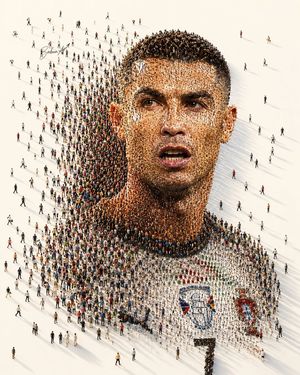 人群马赛克人像