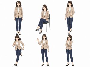 动漫职场女性姿势参考图