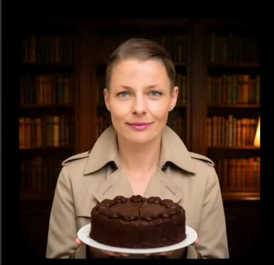 Profile / Avatar - Faceless Man Holding Chocolate Cake