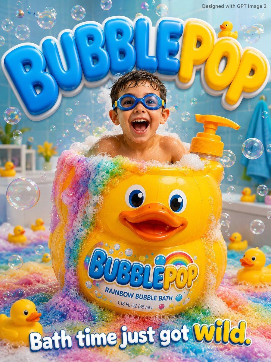 Product Marketing - Kids Bath Product Advertisement Poster