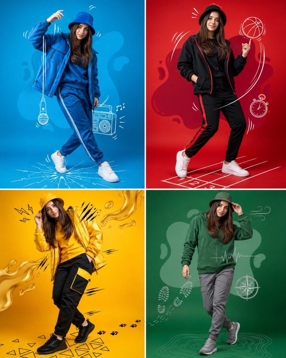 Product Marketing - Fashion Color Theme Advertising Grid