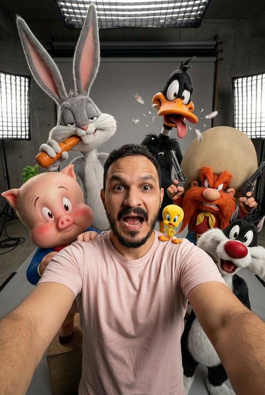 Social Media Post - Realistic Looney Tunes Selfie