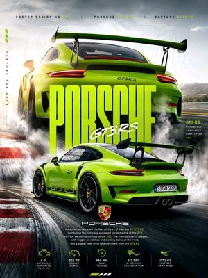 保时捷 911 GT3 RS 赛车海报