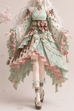 精致的 Kirie 剪纸风格服装