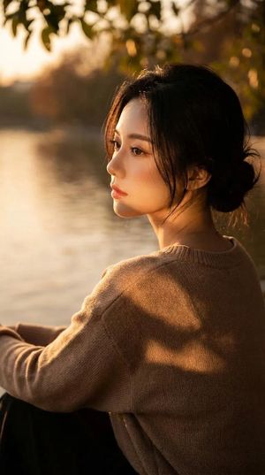 电影感湖畔肖像