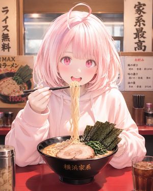 动漫少女吃拉面剪辑