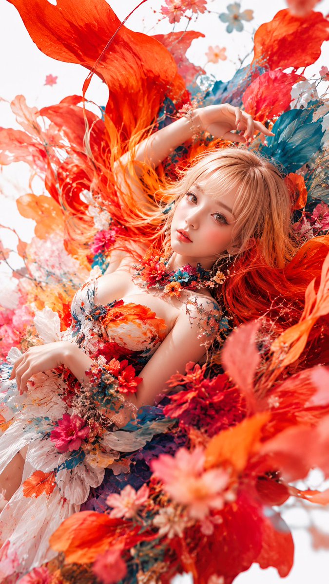 Product Marketing - Surreal Floral Couture Portrait