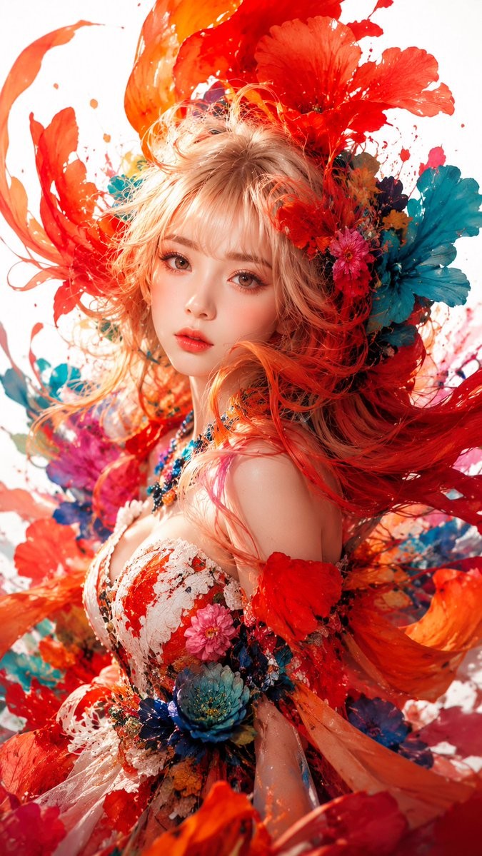 Product Marketing - Surreal Floral Couture Portrait
