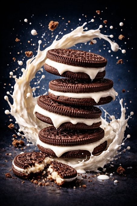 Product Marketing - Macro Luxury Biscuit Milk Splash