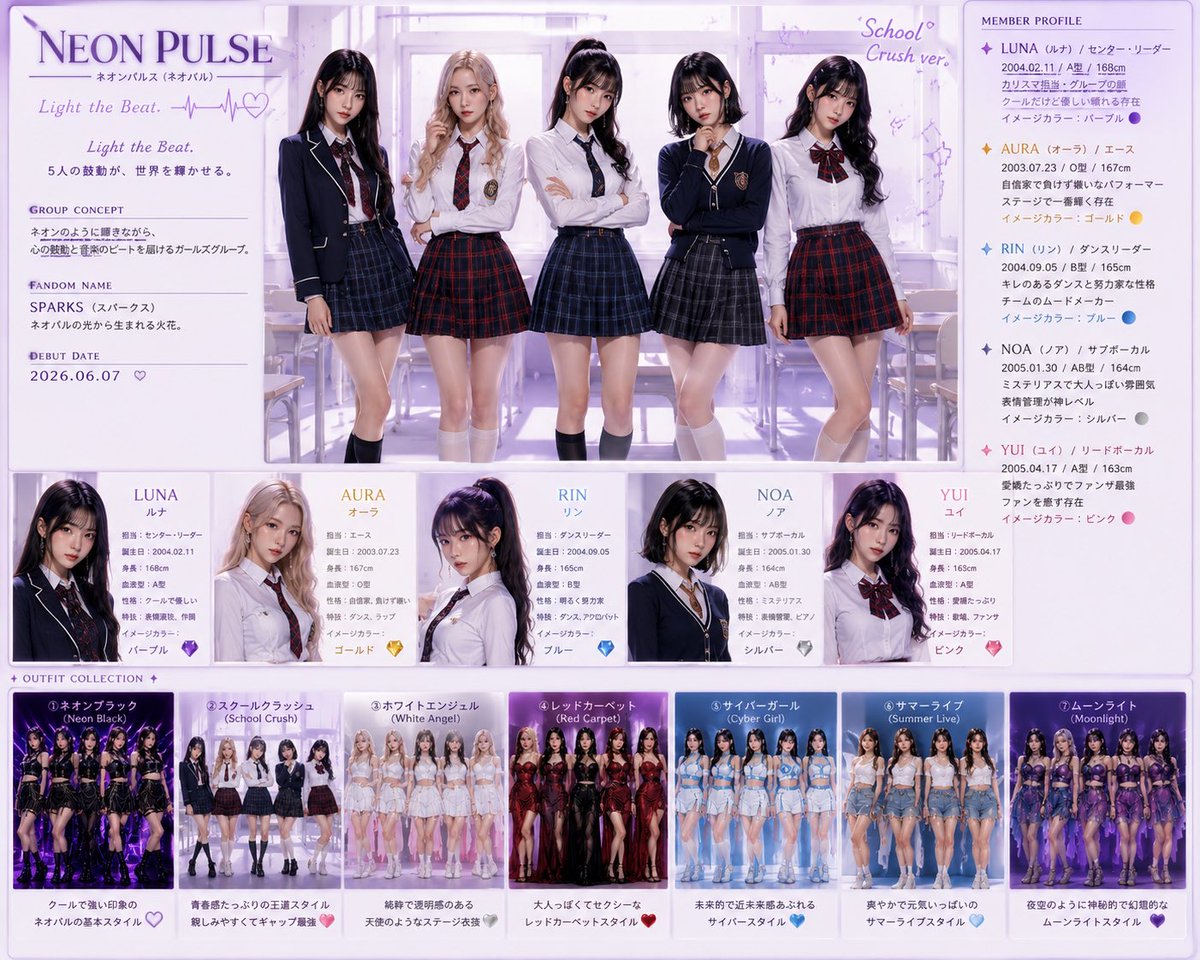 Neon Pulse 偶像档案海报
