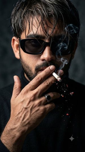 电影感烟雾特写肖像