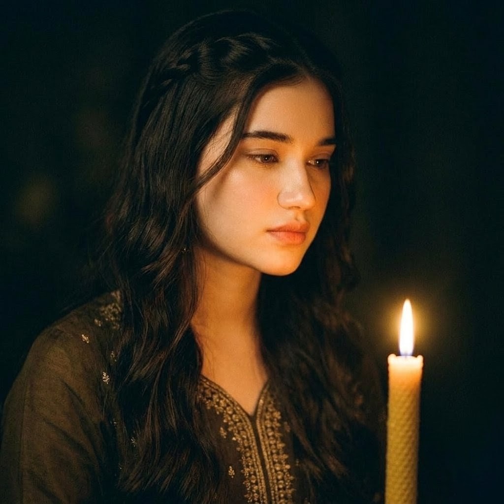 Candlelit Obscured-Face Portrait