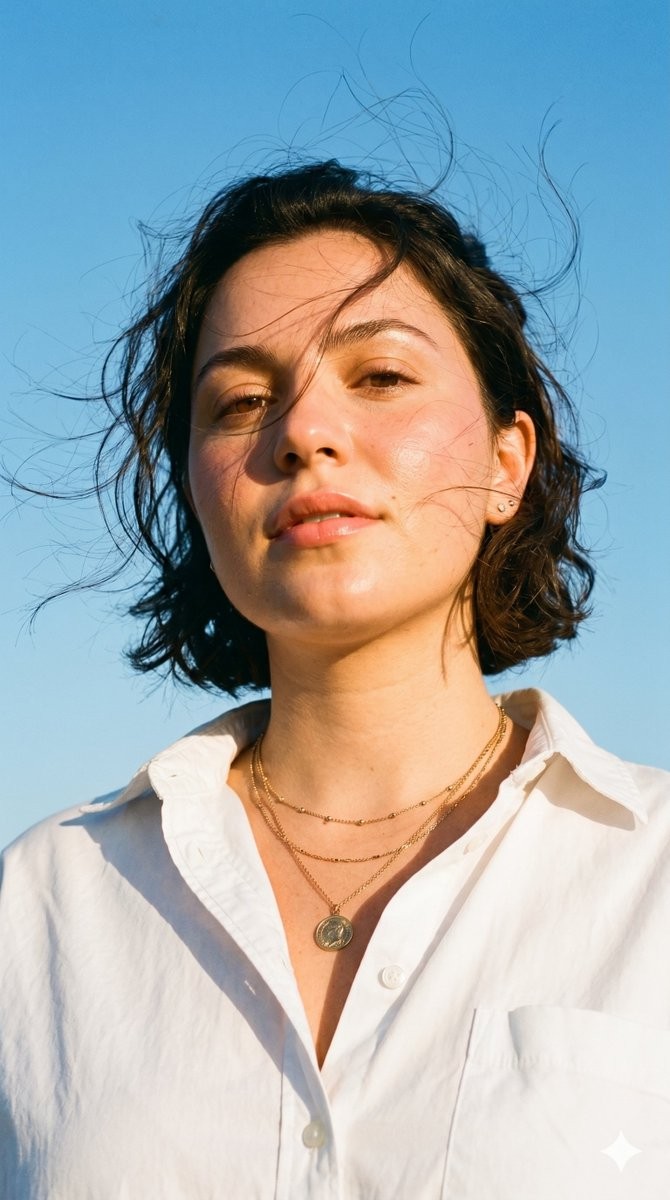 Wind-Swept Golden Hour Portrait