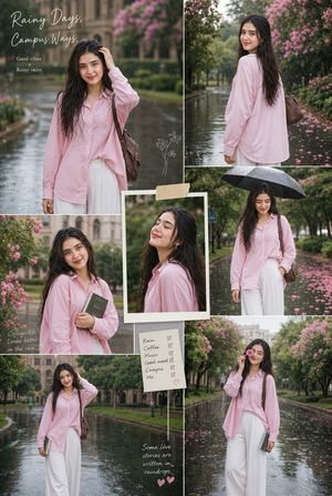 雨中校园人像拼贴