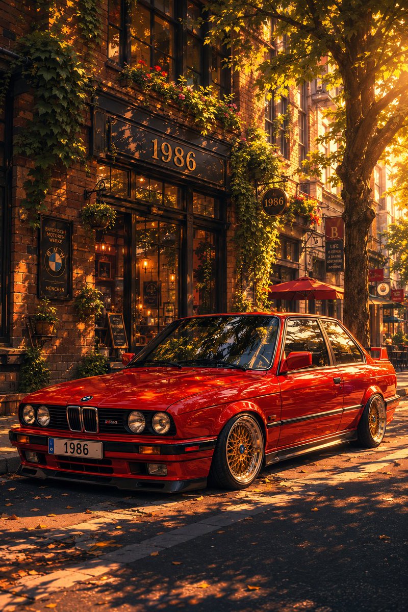 经典 BMW E30 城市插画