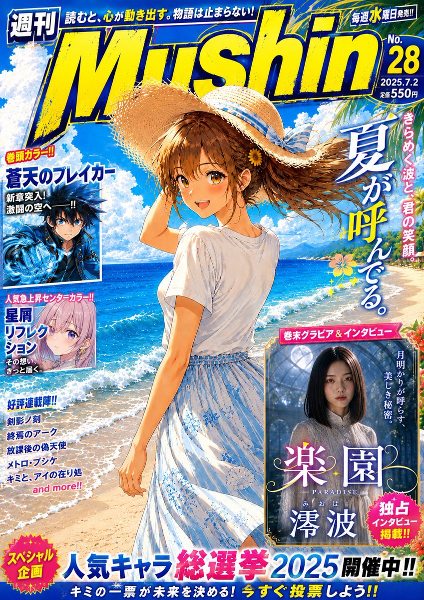 虚构夏季漫画杂志封面