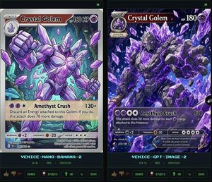 Crystal Golem 卡牌对比 UI
