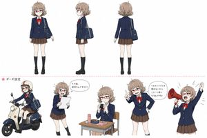 动漫女高中生角色参考图