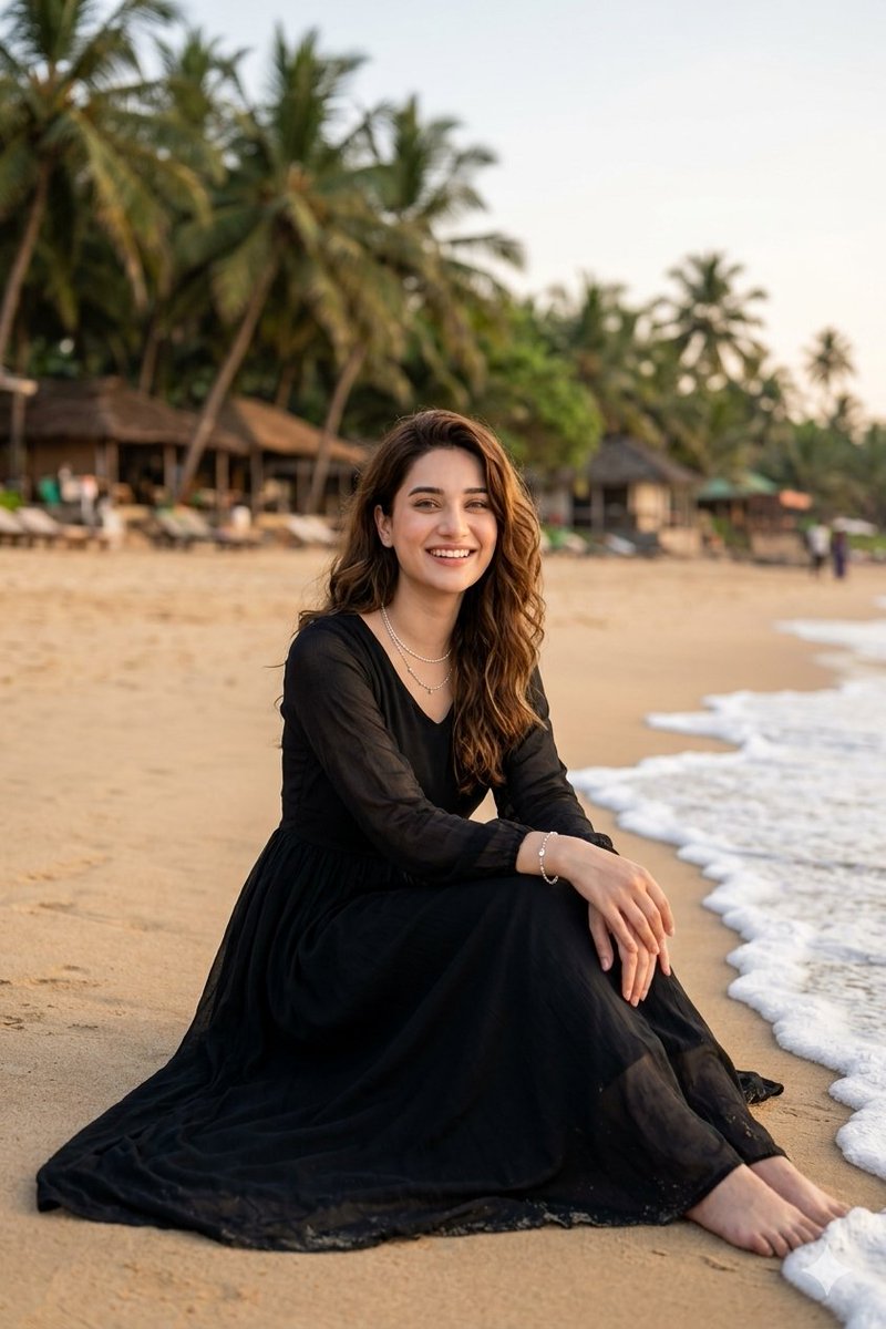 Golden Hour Beach Travel Portrait