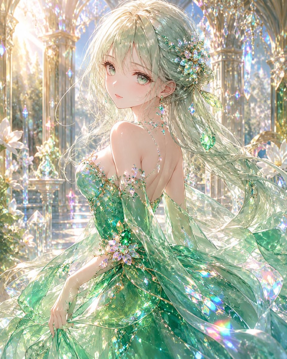 Emerald Crystal Fantasy Gown