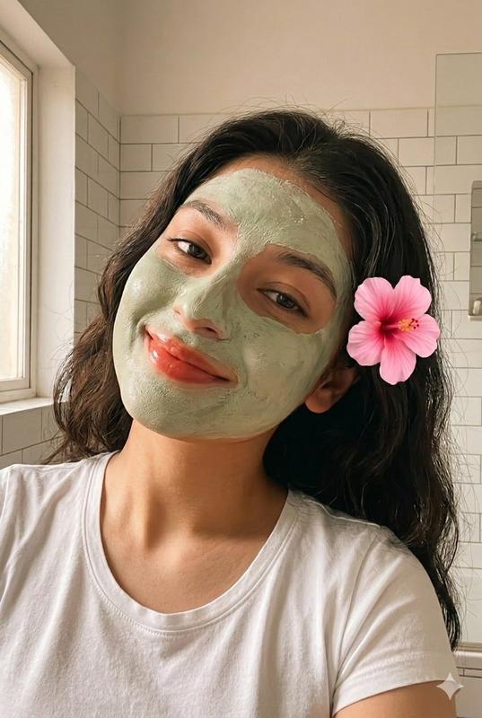 Clay Mask Bathroom Selfie