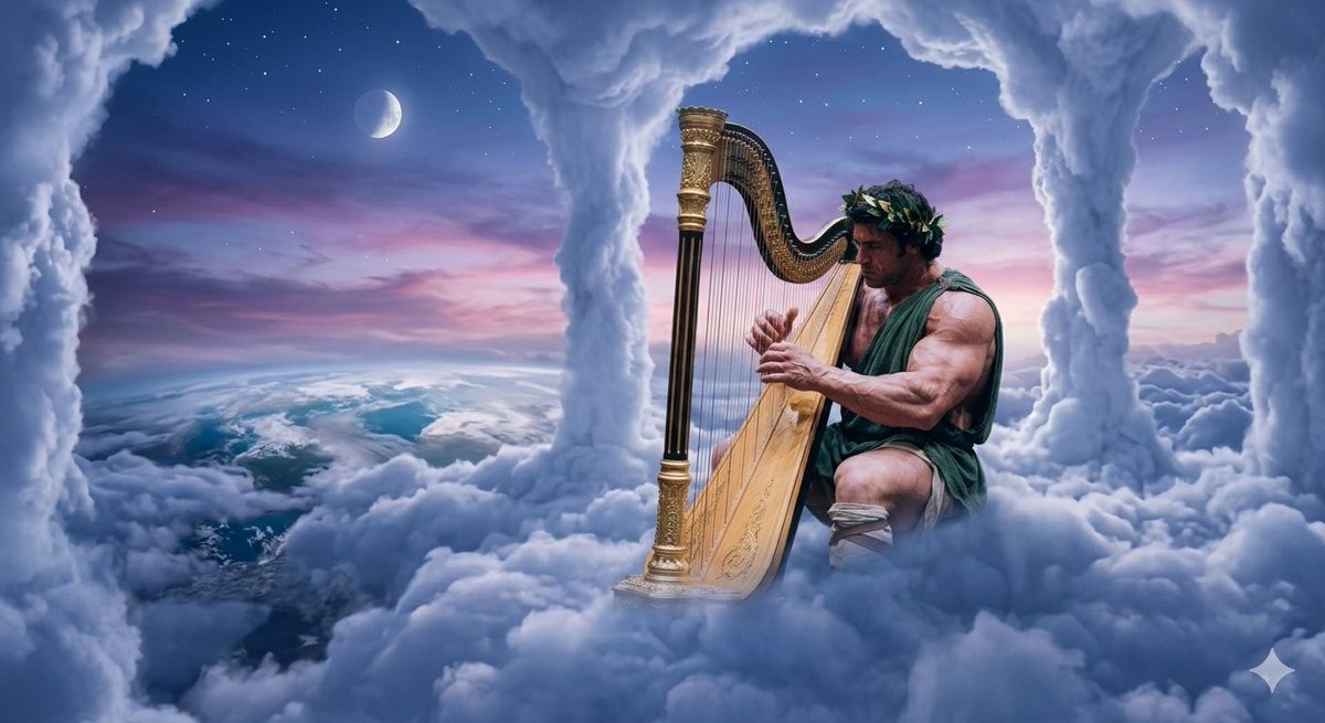 Hercules Playing the Harp