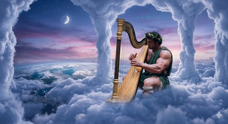 Hercules Playing the Harp