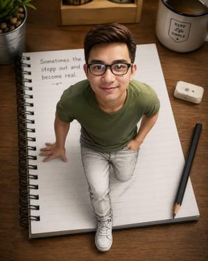 3D 素描错觉少女肖像