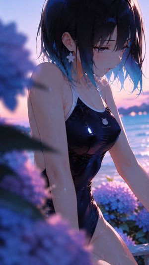 电影感侧颜海滩变装