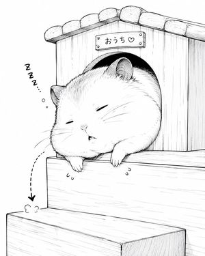 困倦的圆滚滚仓鼠漫画