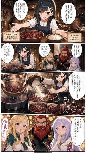 奇幻和菓子漫画烹饪页面