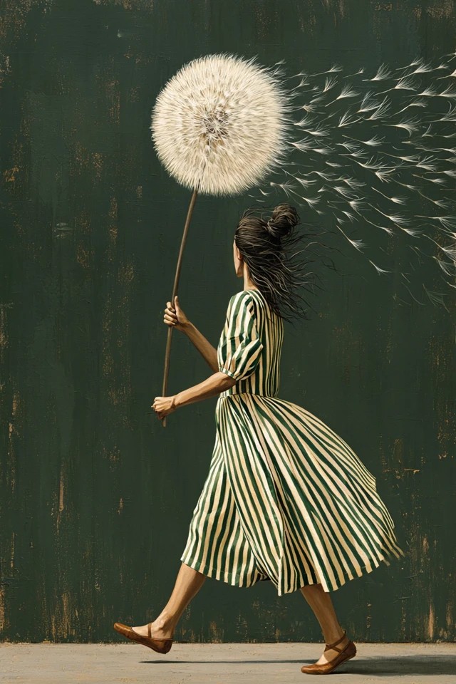 Girl with a Giant Dandelion