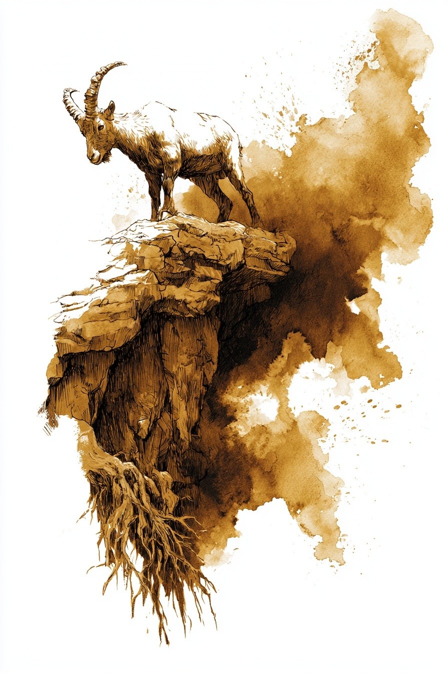 Mountain Goat on Cliff