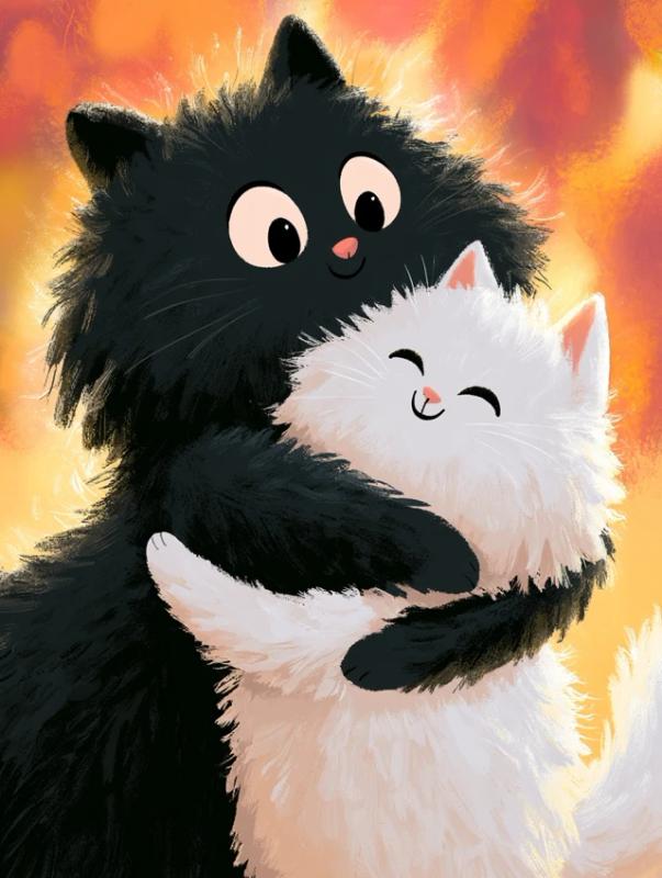 Cats Embracing