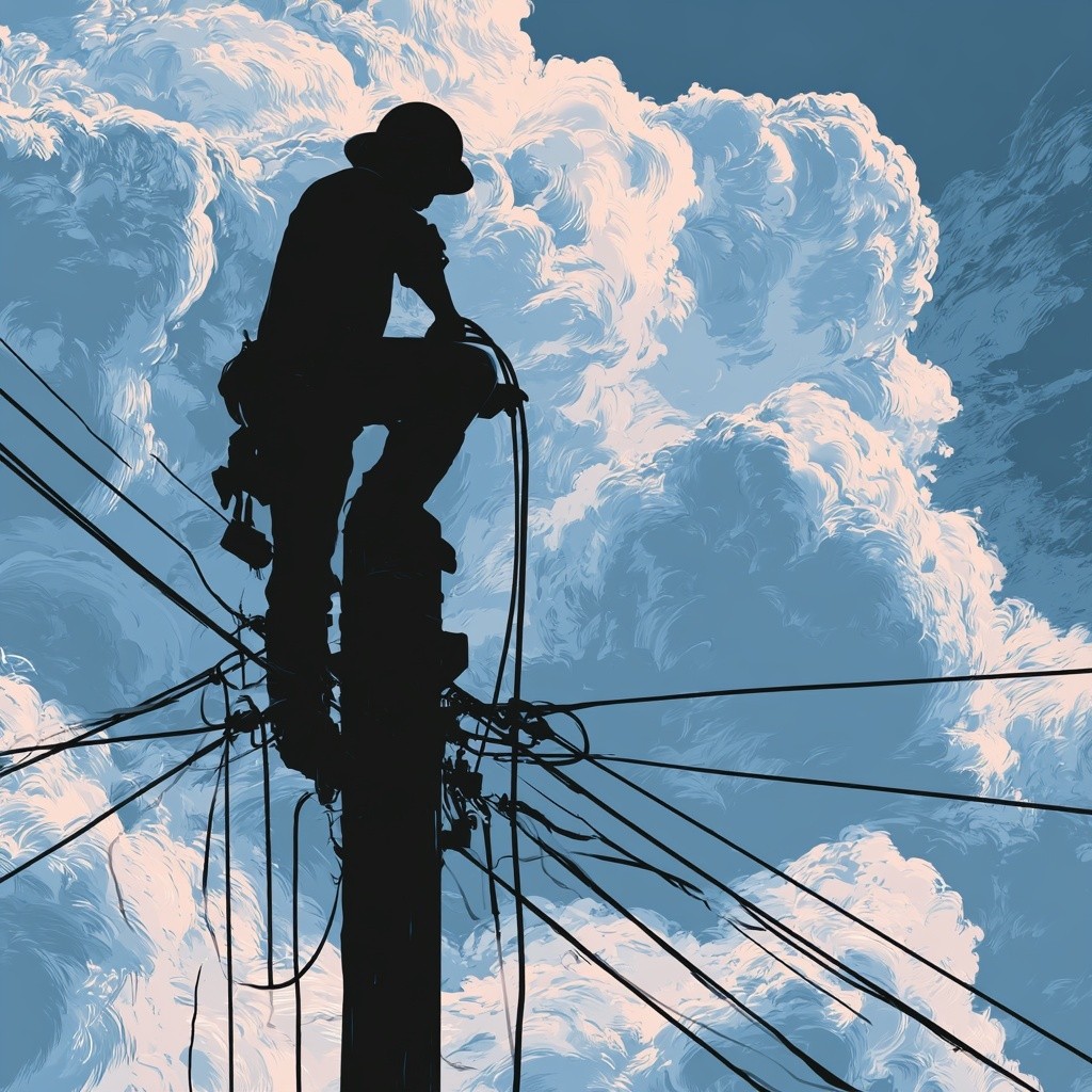 Lineman Silhouette Portrait
