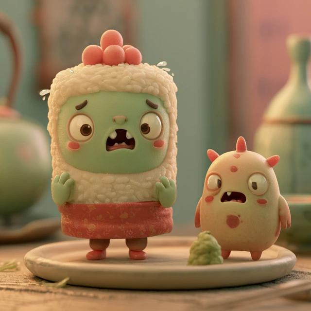 Cute Sushi Roll Character