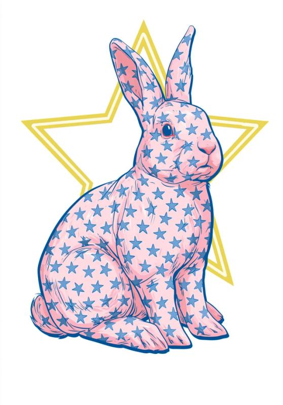 Pink Rabbit Mascot