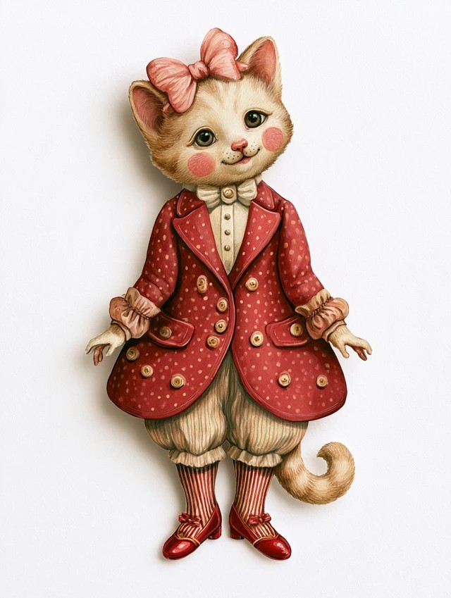 Quirky Cat Girl Illustration