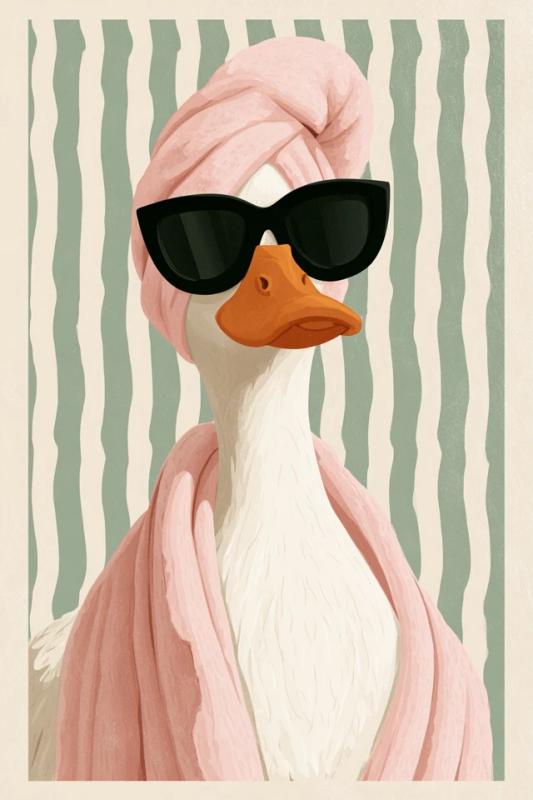 Minimalist White Duck Illustration