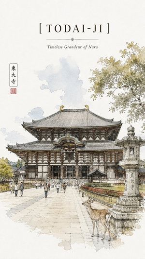 金阁寺旅行写生海报