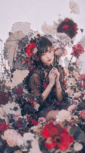 哥特式花卉园林肖像